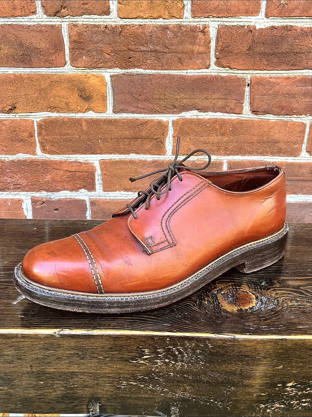 Vintage John McHale Custom Cap-Toe Derby Shoes Leather Gunboats